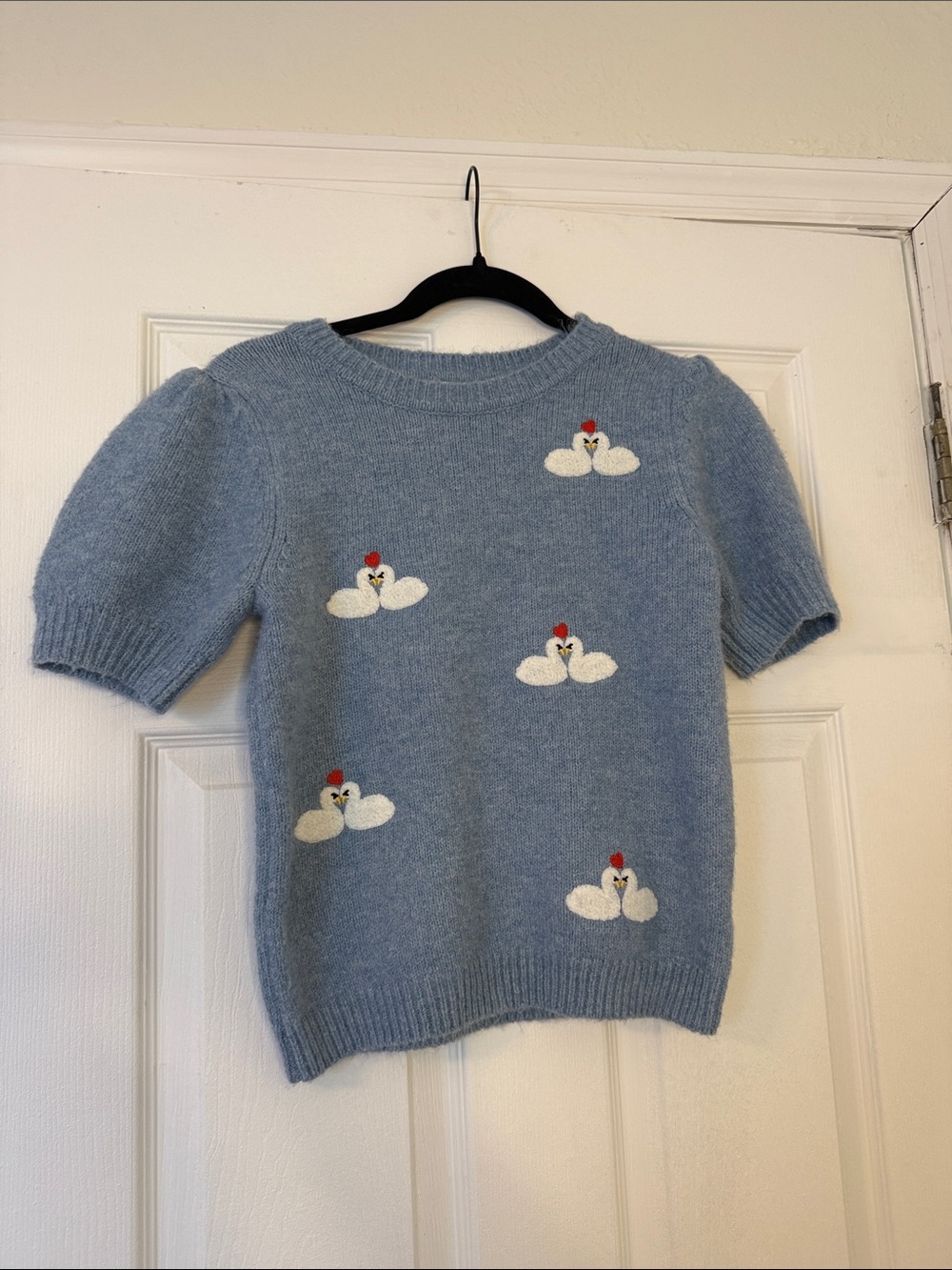 cupcakes & cashmere Light Blue Knit Crewneck Sweater